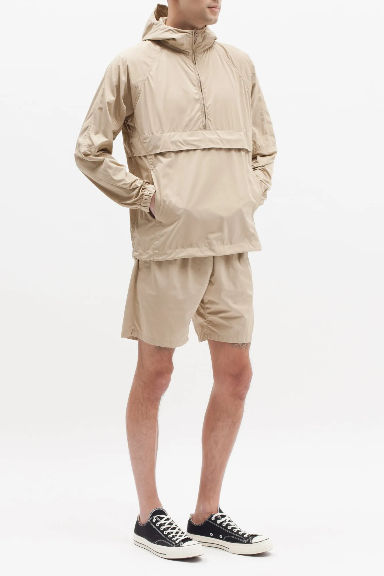 Nylon Popover Jacket - Beige