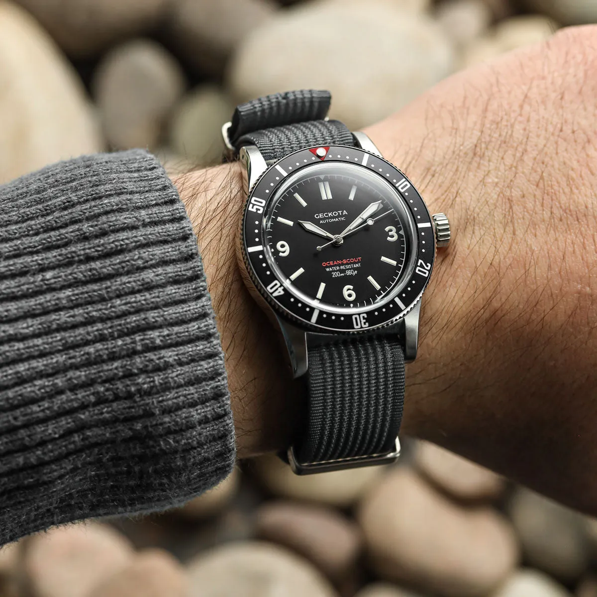 Ocean-Scout Nylon Watch Strap - Grey