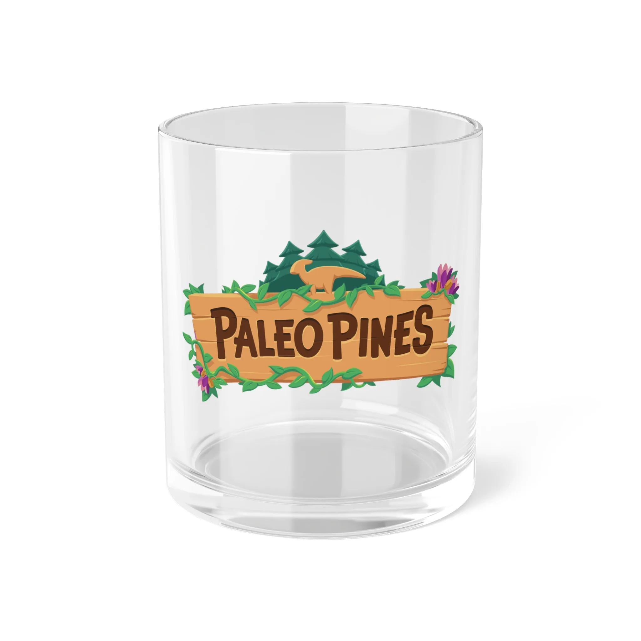 Paleo Pines Logo Retro Collectible Glass