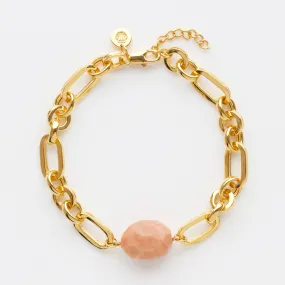 Peach Amazonite Chunky Chain Bracelet