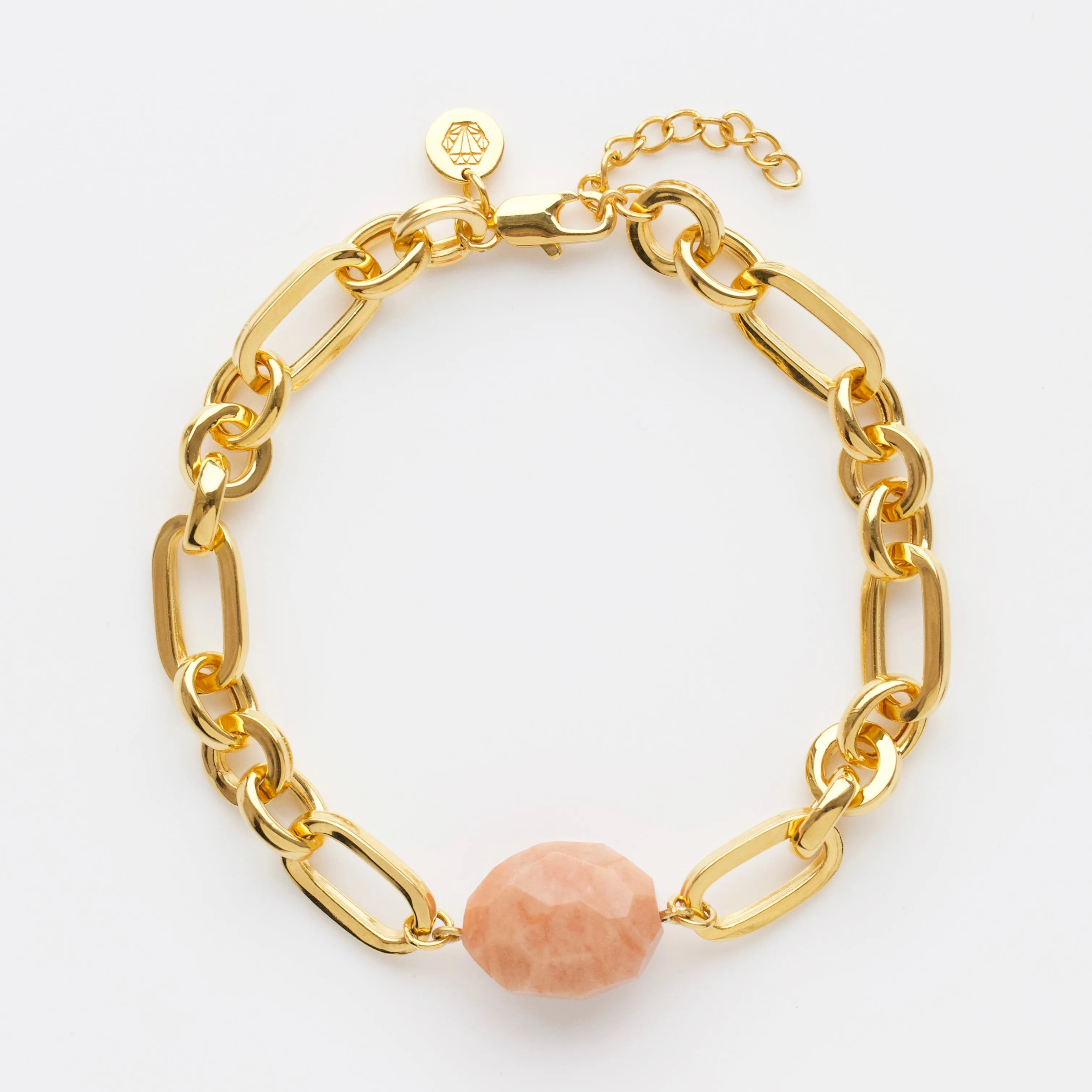 Peach Amazonite Chunky Chain Bracelet