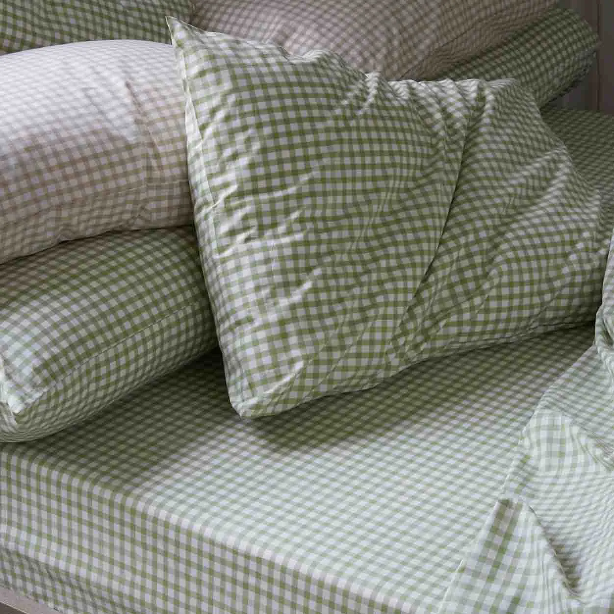 Pear Small Gingham Cotton Fitted Sheet