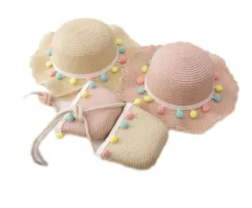 Pom Sun Hat   Purse Set