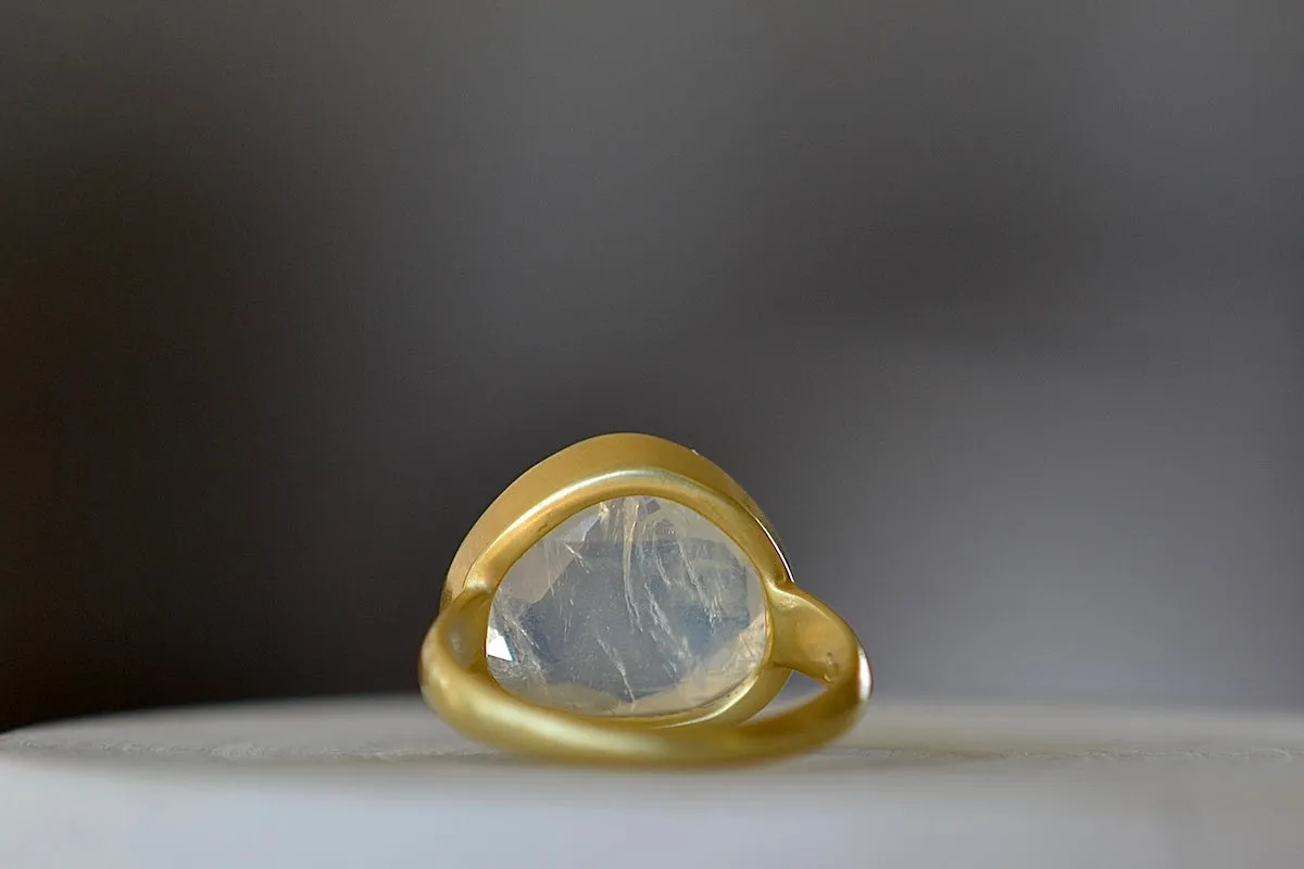 Rainbow Moonstone Greek Ring