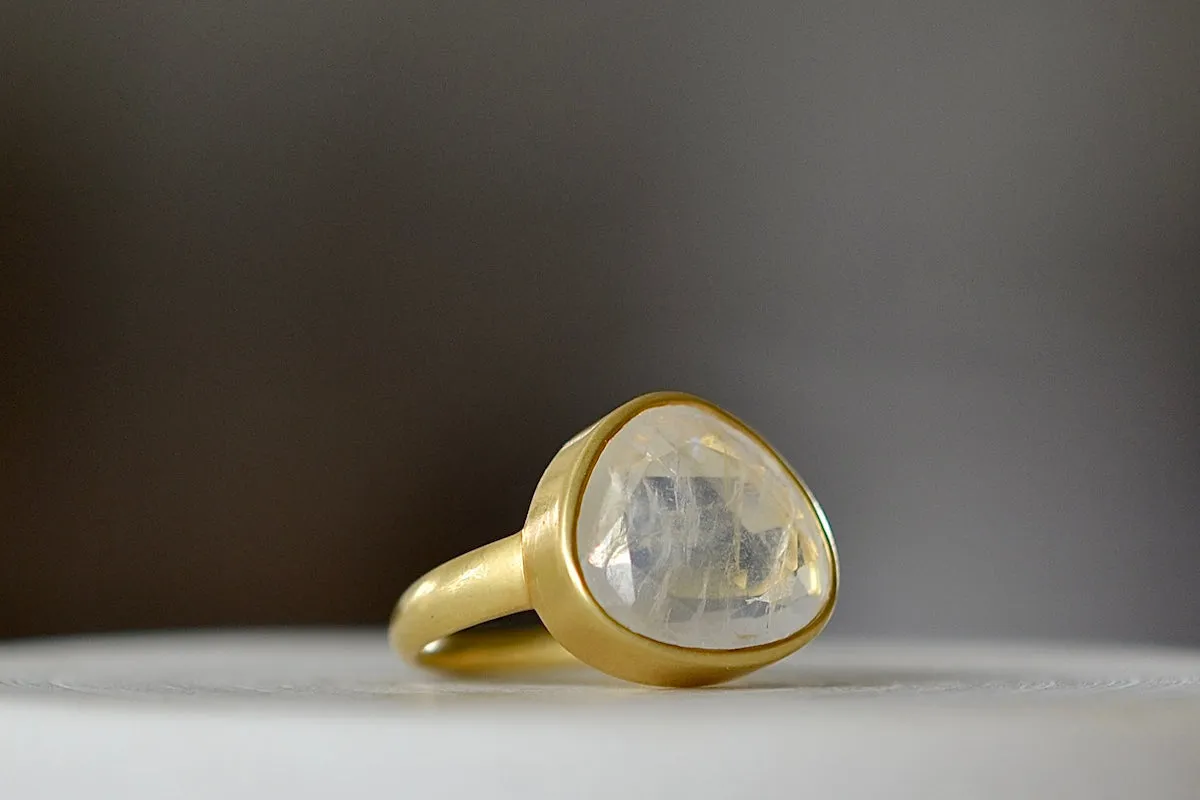 Rainbow Moonstone Greek Ring