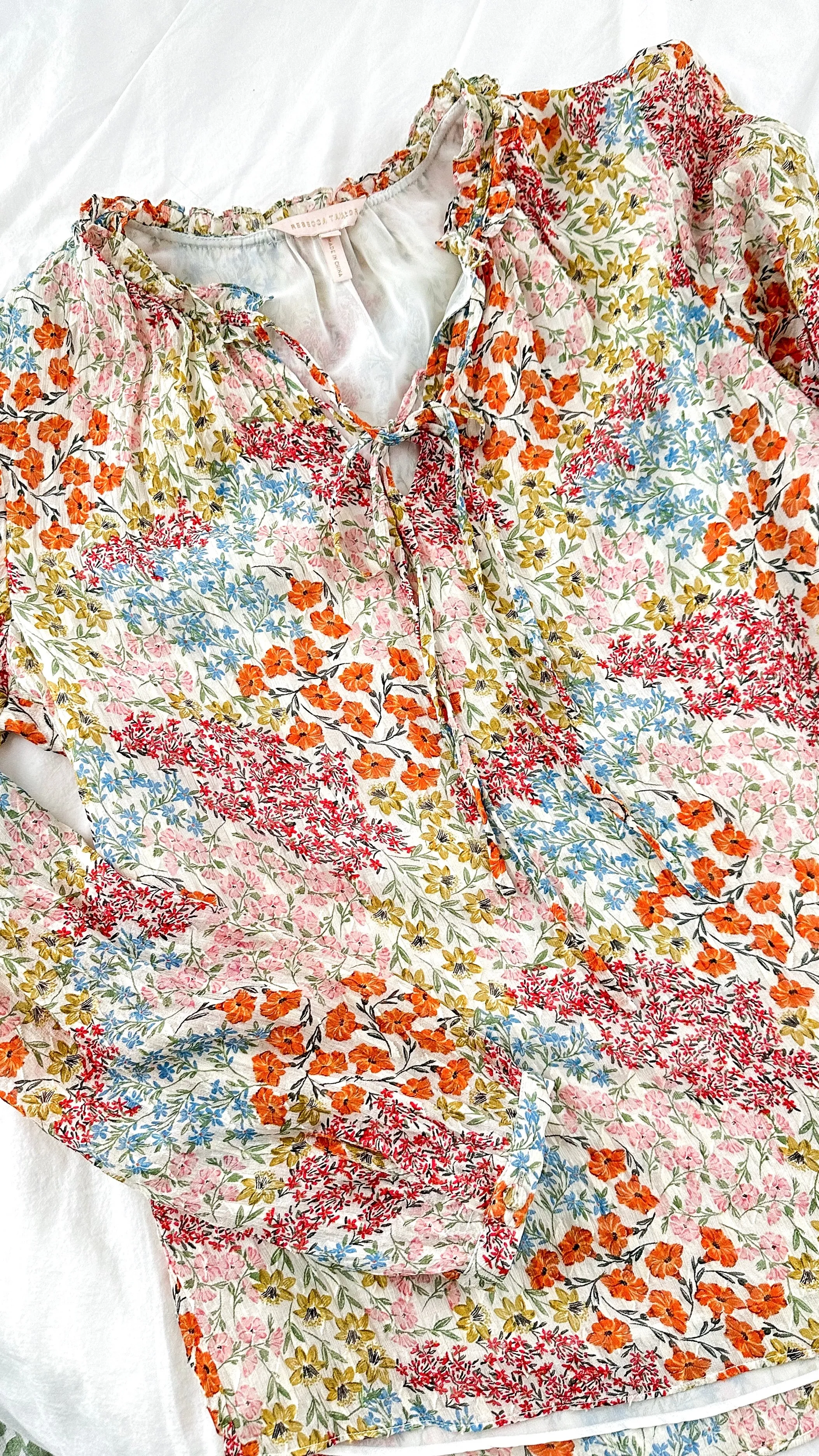 Rebecca Taylor Ava Floral Silk Peasant Top (4)