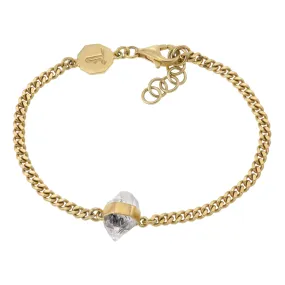 ROUGH GEM CHAIN BRACELET - DIAMOND QUARTZ - GOLD