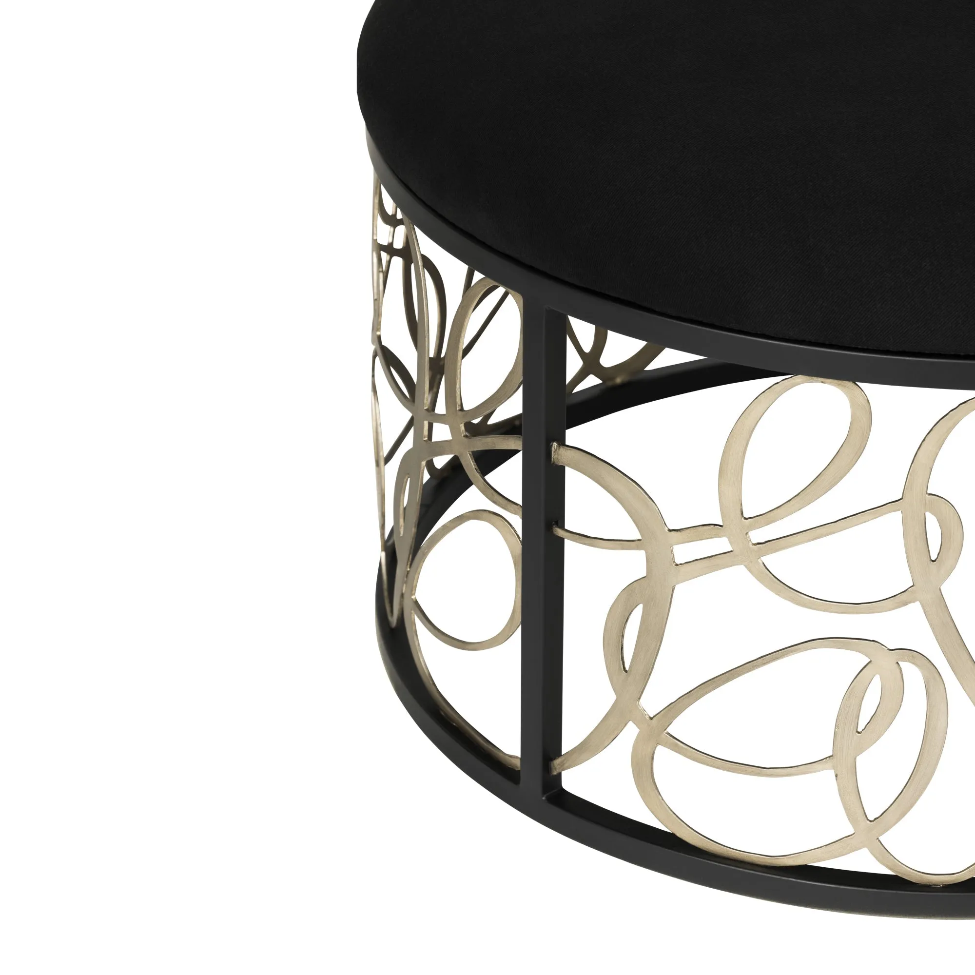 Scribble 381TC32NMBAR Nesting Coffee Table and Ottoman - Matte Black/Artifact