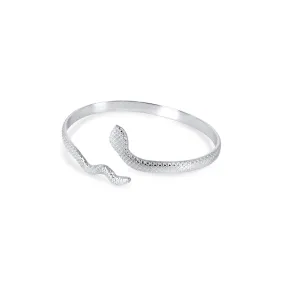 Serpent Bangle Bracelet - Silver