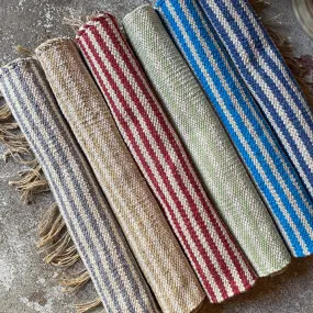 Small Striped Cotton & Jute Rug - 60x90 cm