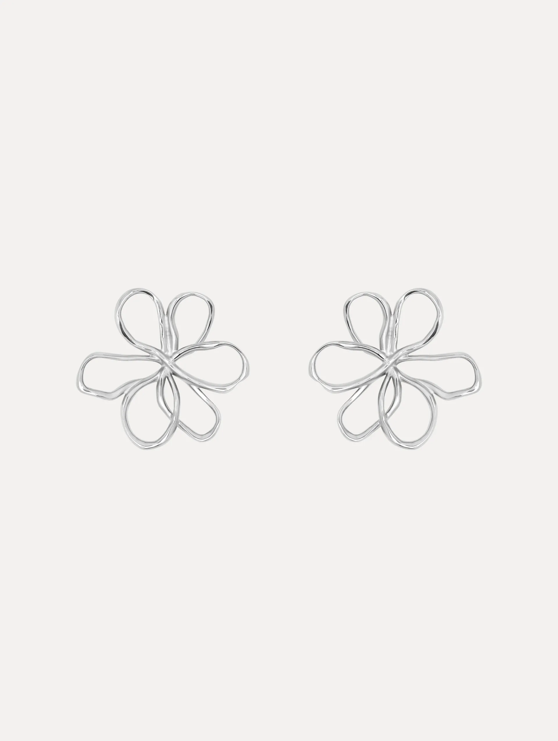 Small Threaded Flower Earrings