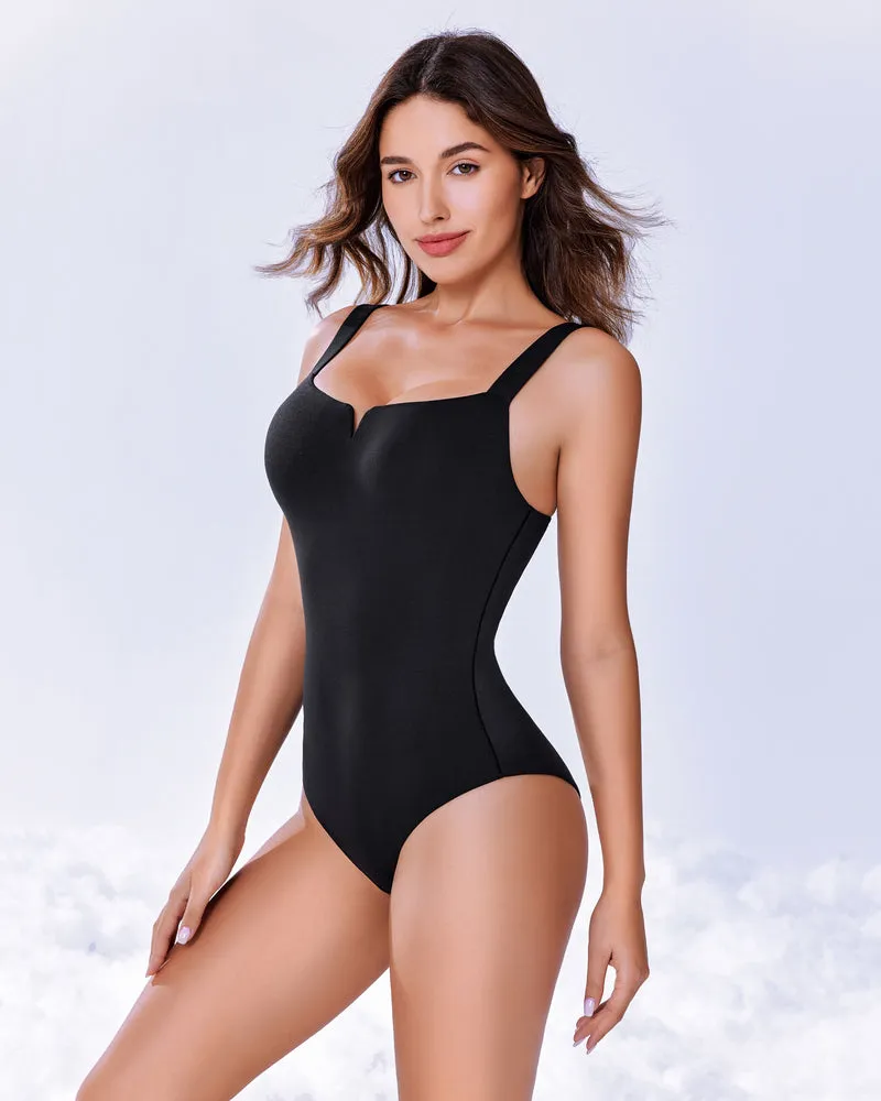 Square Neck Bodysuit Double Lined Shapewear