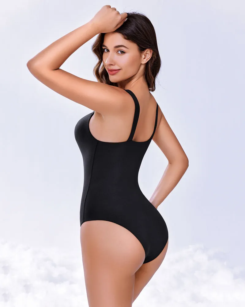 Square Neck Bodysuit Double Lined Shapewear