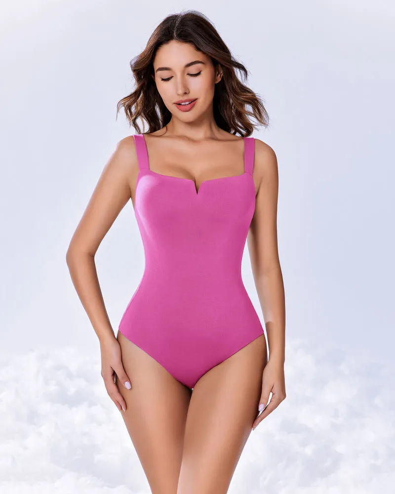 Square Neck Bodysuit Double Lined Shapewear