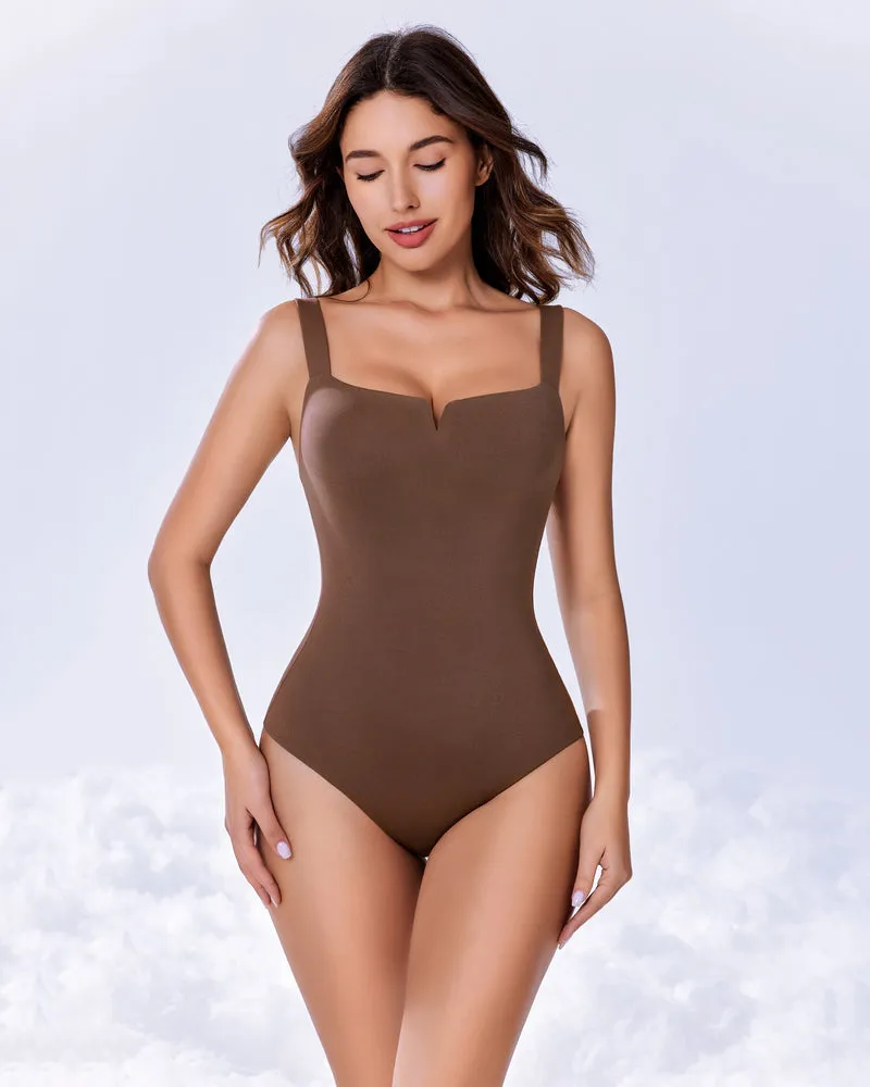 Square Neck Bodysuit Double Lined Shapewear