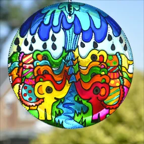 Stained Glass Elephant Shower Suncatcher