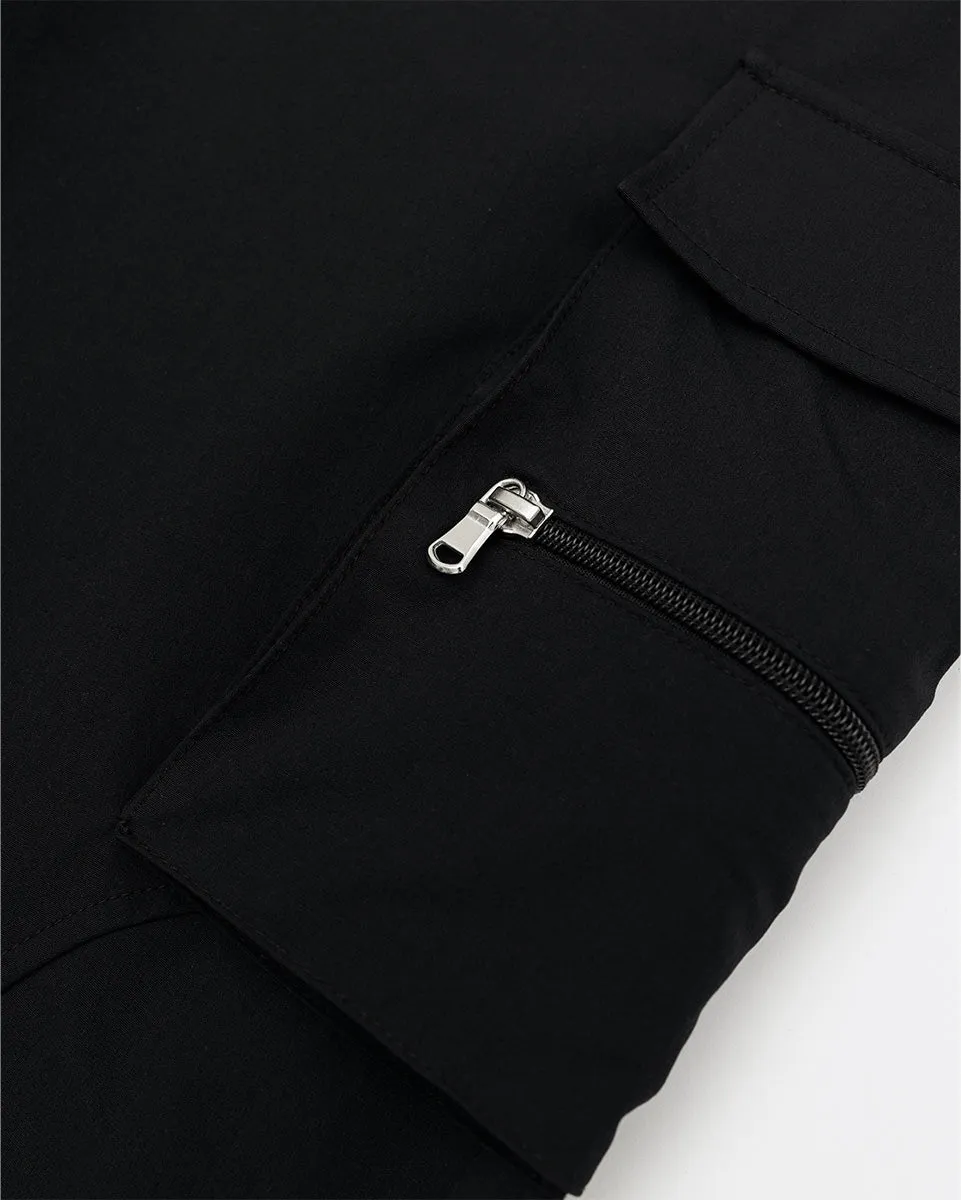 Stretch Nylon Cargo Pant - Black