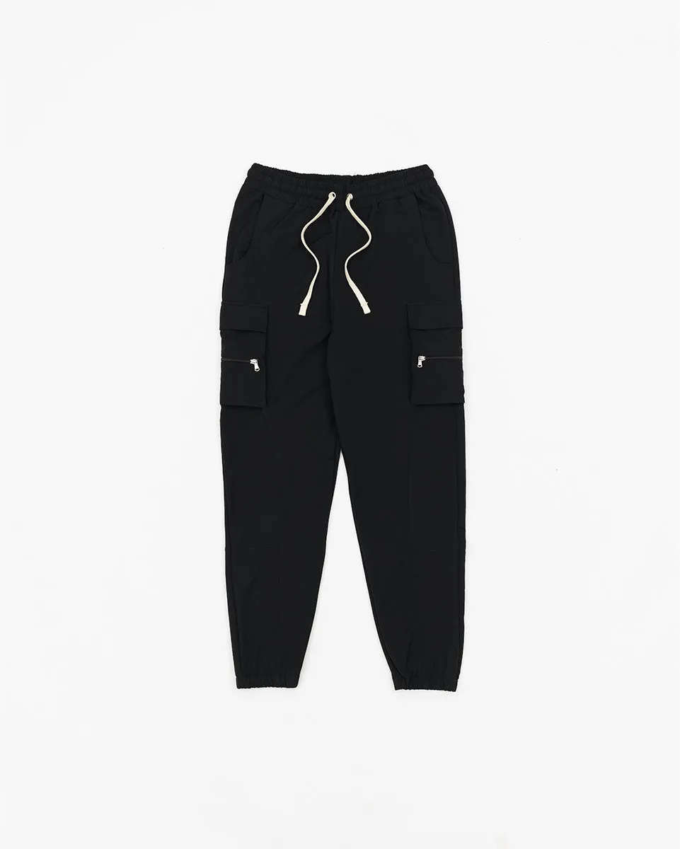 Stretch Nylon Cargo Pant - Black