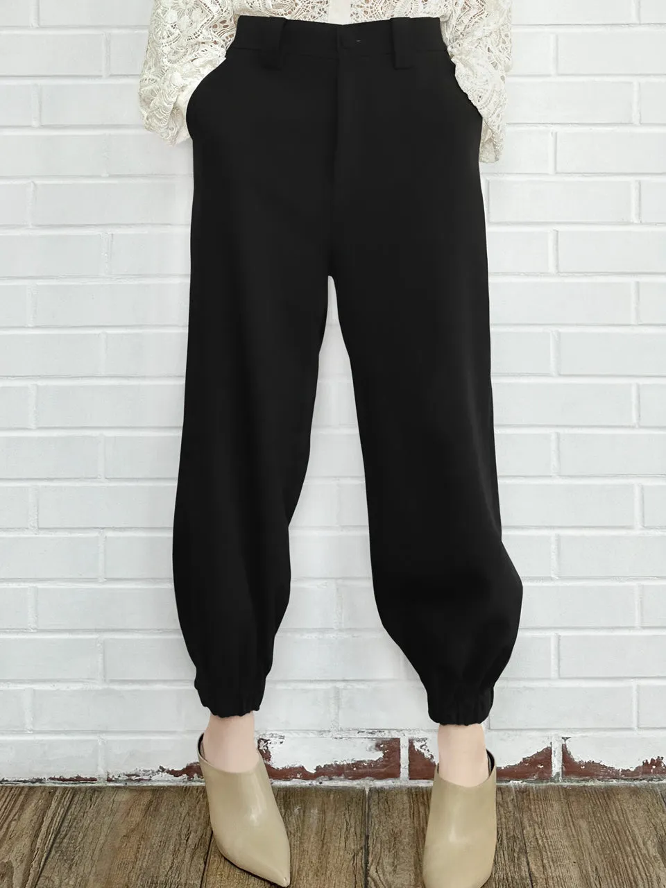 Surprise Sale! Black Casually Cool Ankle Jogger Trousers