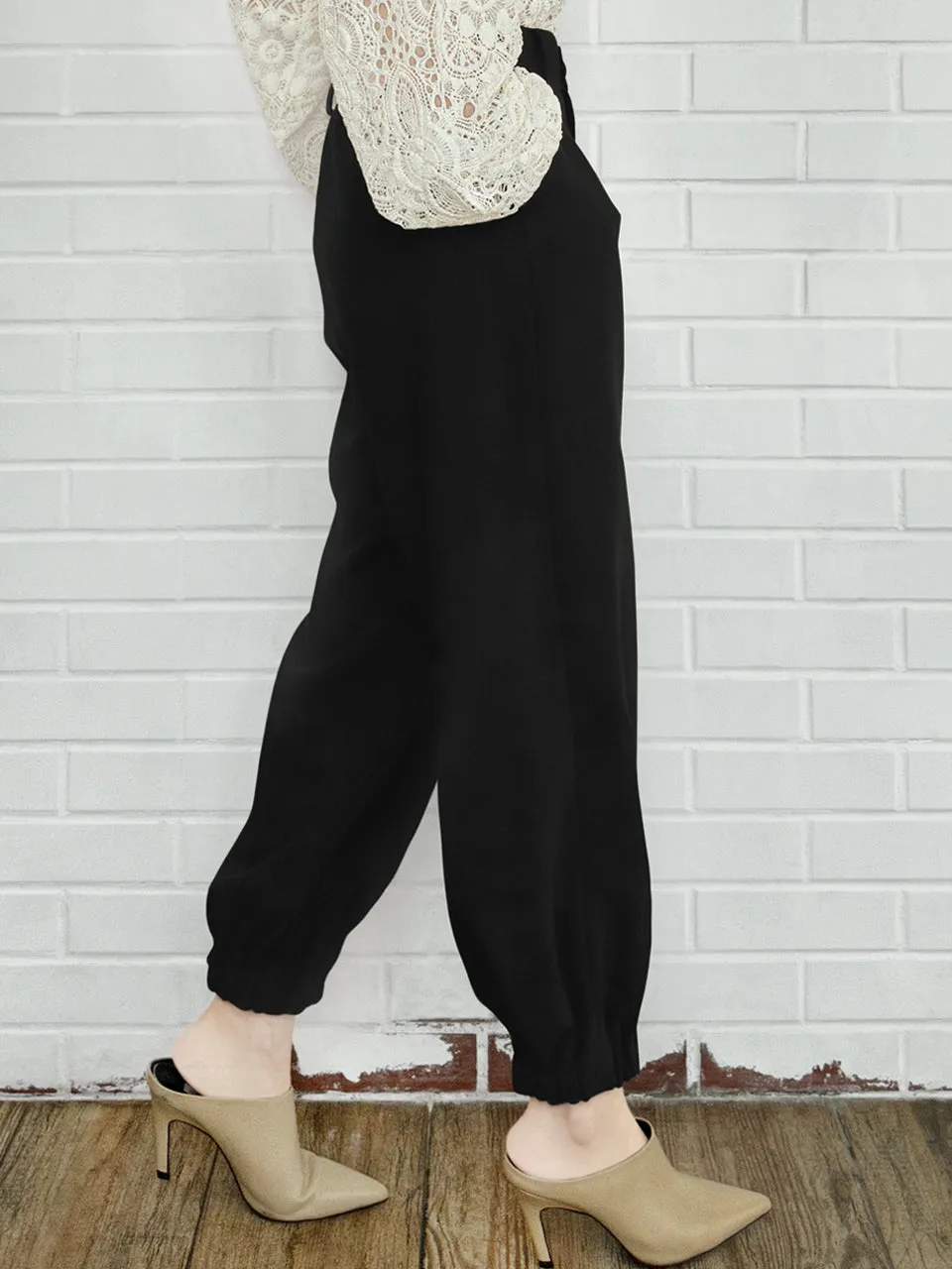 Surprise Sale! Black Casually Cool Ankle Jogger Trousers