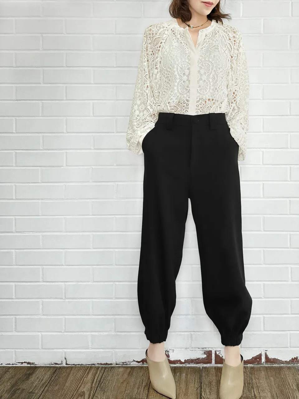 Surprise Sale! Black Casually Cool Ankle Jogger Trousers