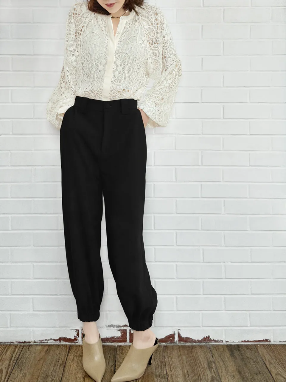 Surprise Sale! Black Casually Cool Ankle Jogger Trousers