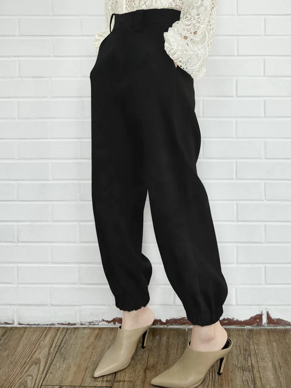 Surprise Sale! Black Casually Cool Ankle Jogger Trousers