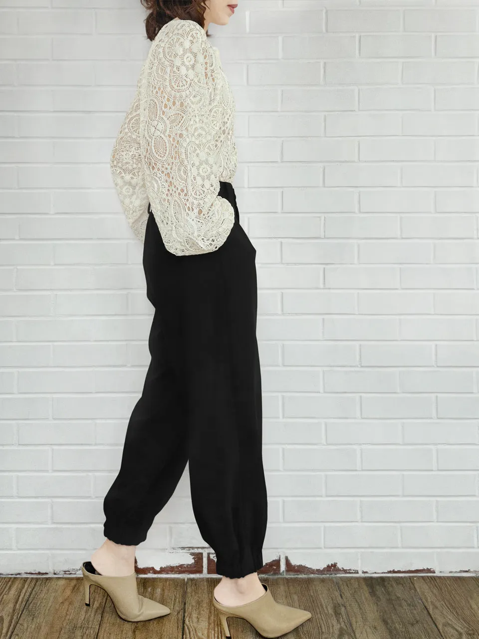 Surprise Sale! Black Casually Cool Ankle Jogger Trousers