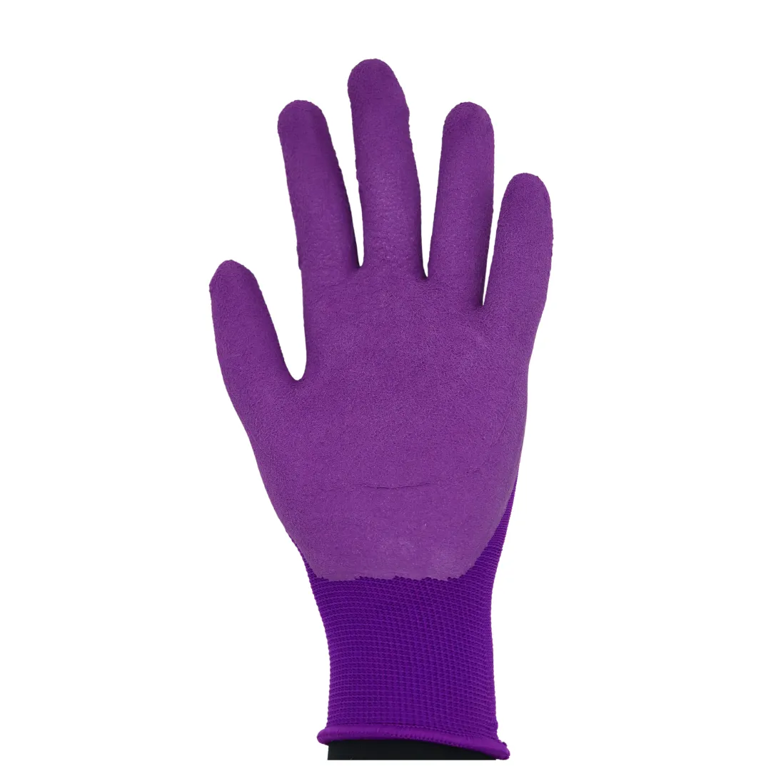 TA207 FLOWERTOUCH® Foam Natural Rubber Palm, Light Knit Liner, Purple, Sizes S-L, Sold by Pair