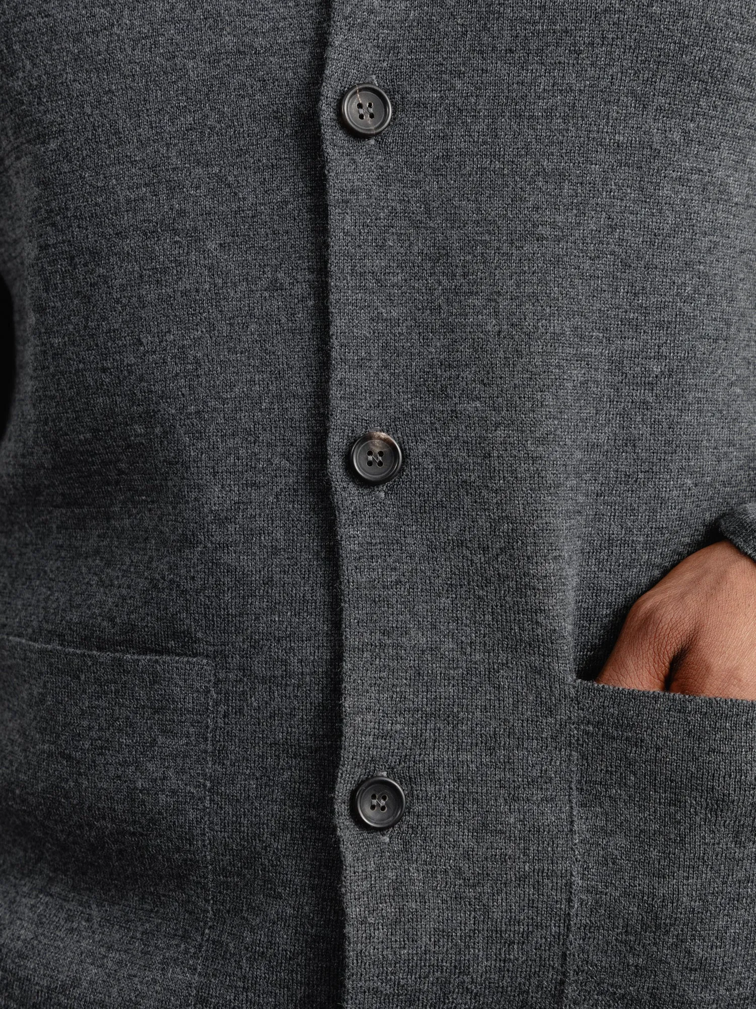 The Merino Knitted Jacket - Charcoal