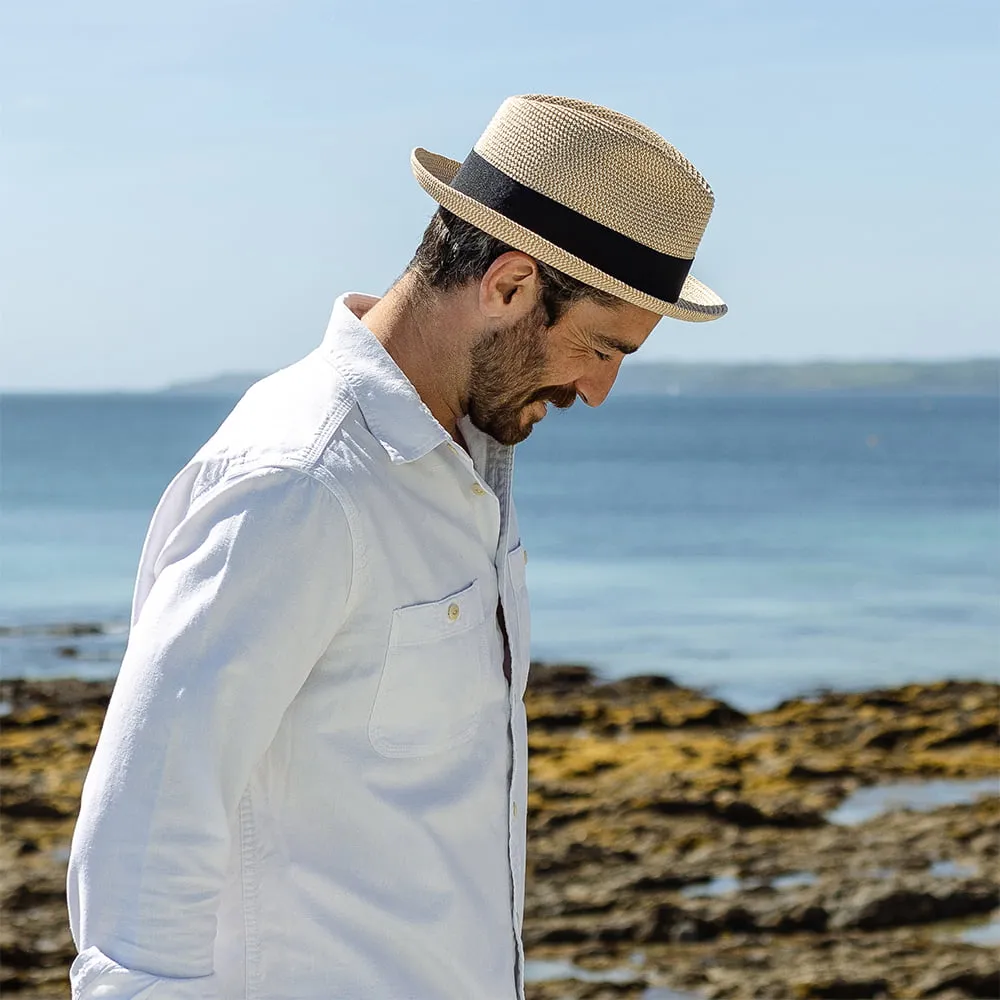 Toyo Straw Trilby Hat - Natural