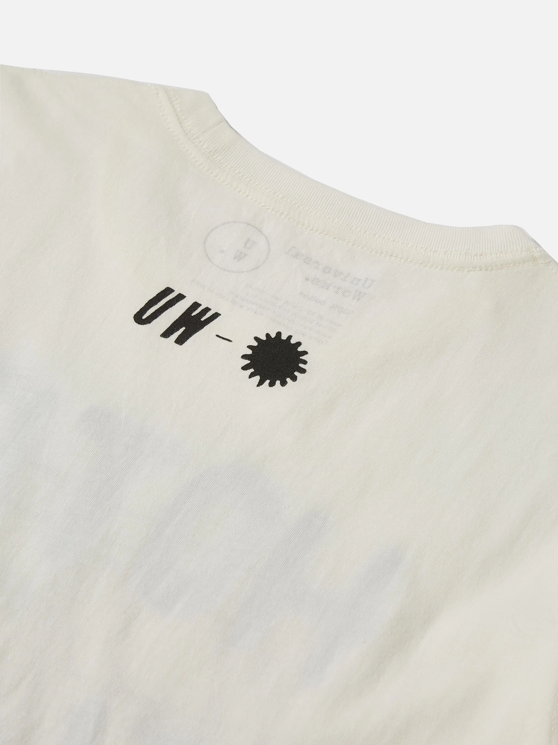 Universal Works Print Tee in Ecru 'Hotel Deluxe' Single Jersey