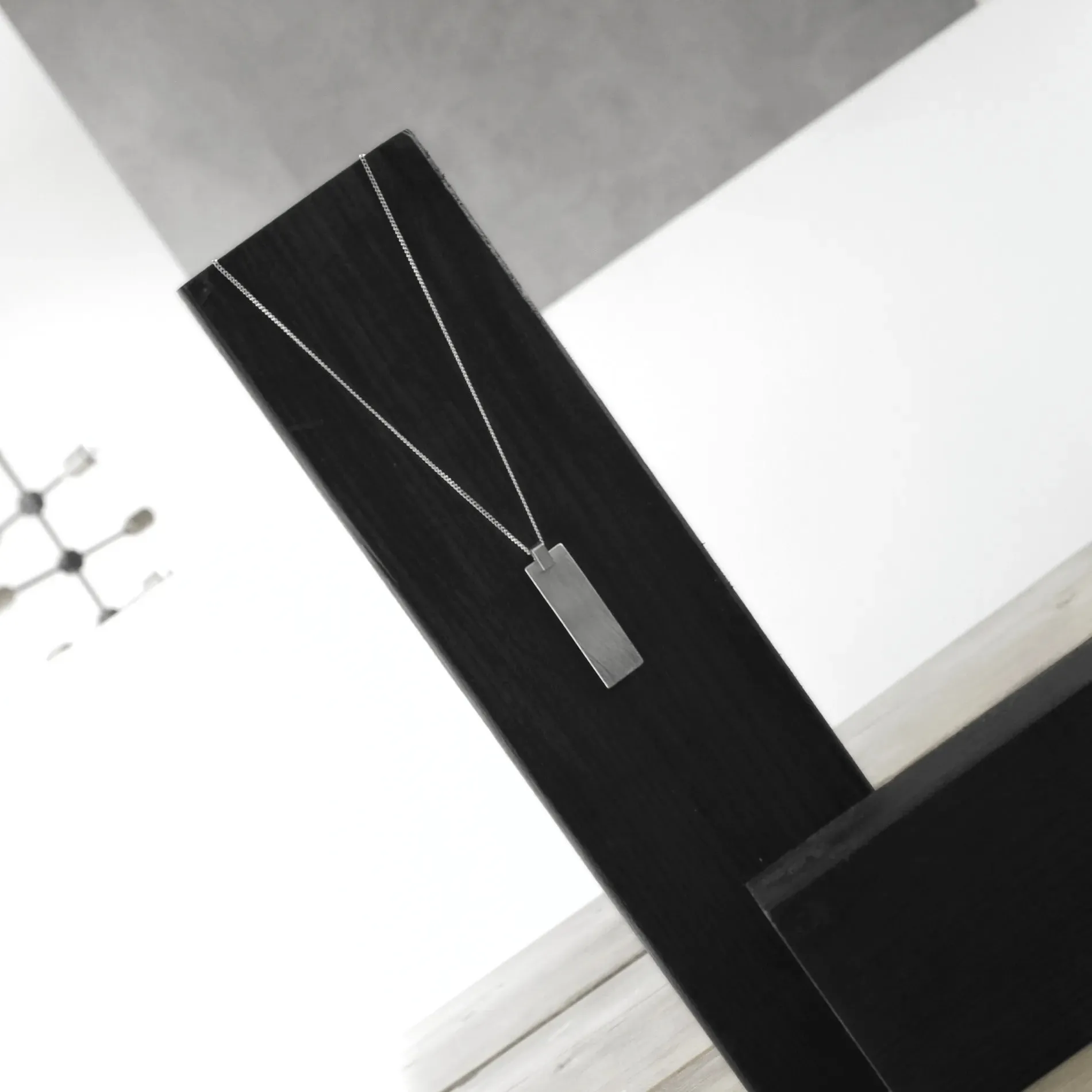 Vanity Adjustable Square Necklace Silver Plating