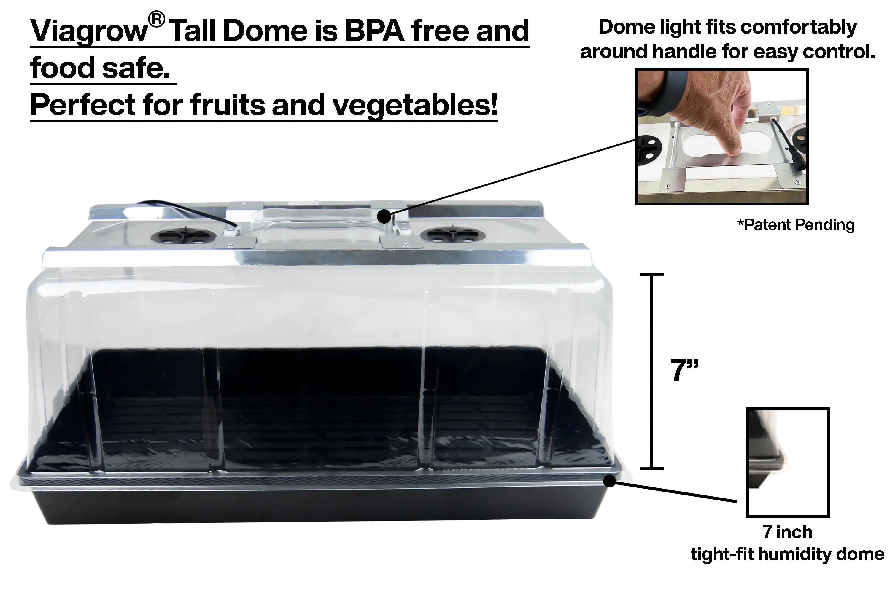 Viagrow Seedling Station Kit w/ LED Grow Light, Propagation Dome 4x Durable Propagation Tray & Coir