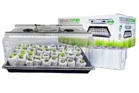 Viagrow Seedling Station Kit with LED Grow Light, Propagation Dome, Tray and 50 Coir Seedling Starters