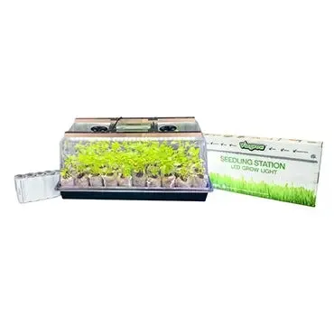 Viagrow Seedling Station Kit with LED Grow Light, Propagation Dome, Tray and 50 Coir Seedling Starters