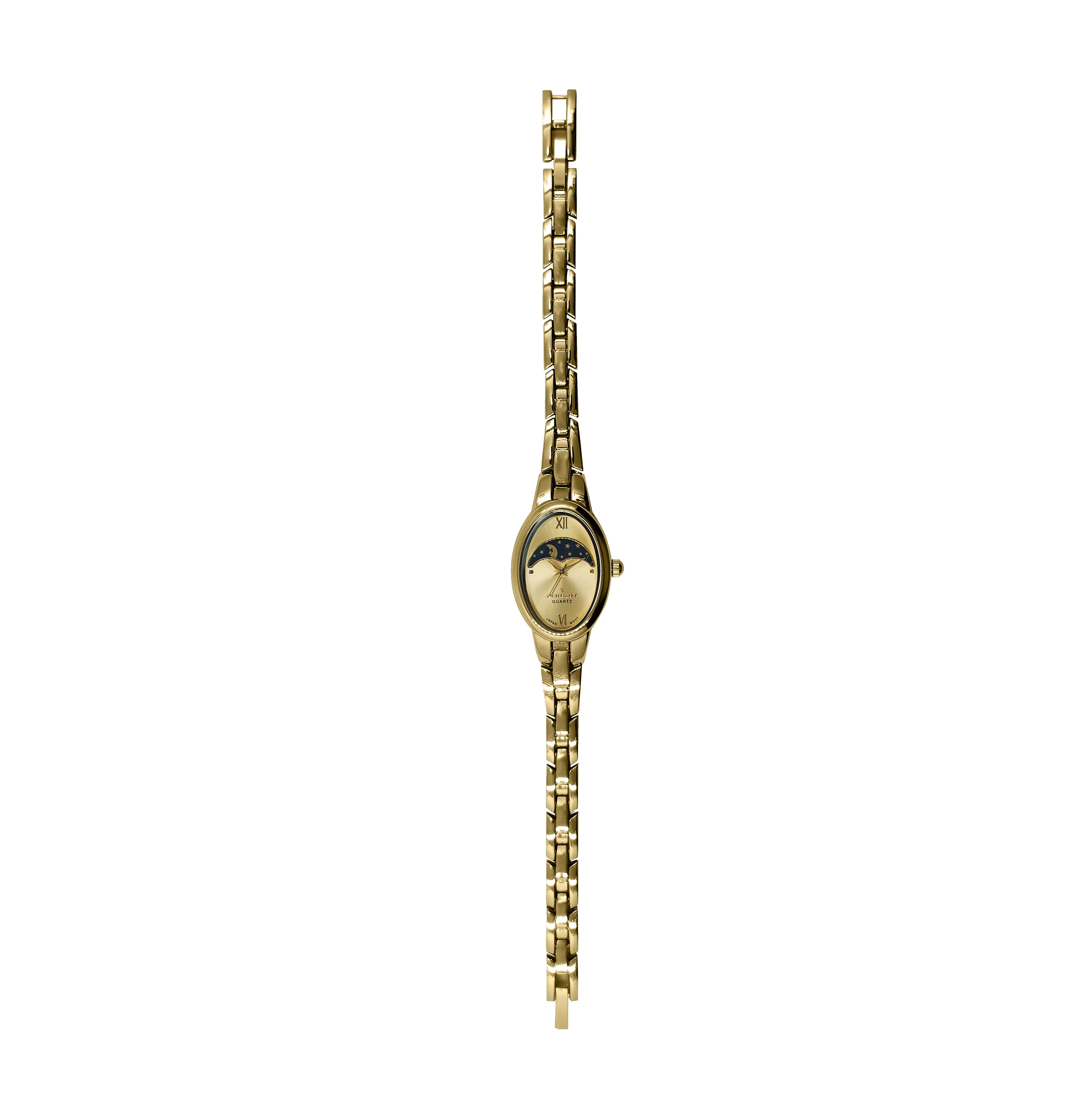 Women's Gold 30x25mm Sun Moon Dial Link Bracelet Watch